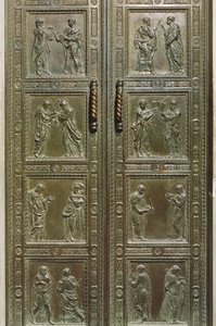 Porte raffiguranti martiri, 1440-43 (bronzo) (dettaglio)
